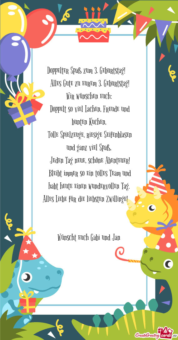 ​Alles Gute zu eurem 3. Geburtstag