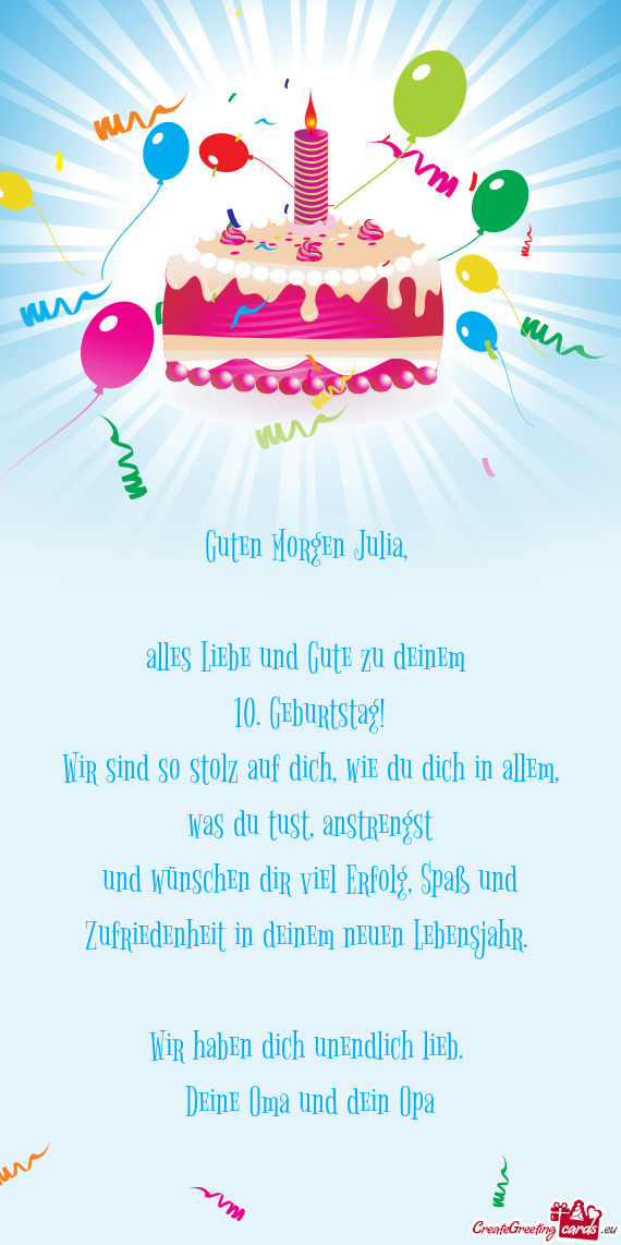 Alles Liebe und Gute zu deinem