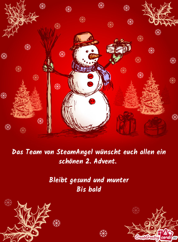 Das Team von SteamAngel wünscht euch allen ein schönen 2. Advent