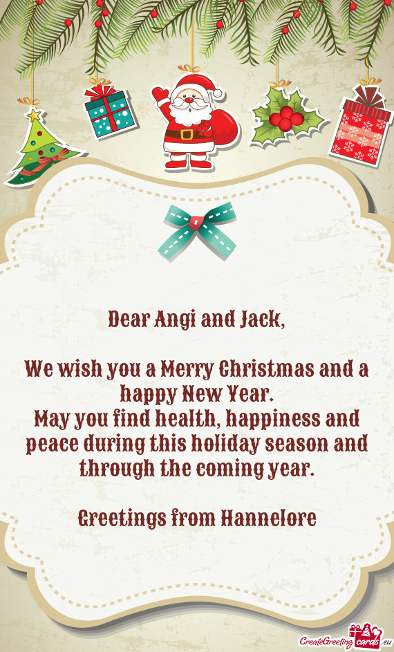 Dear Angi and Jack
