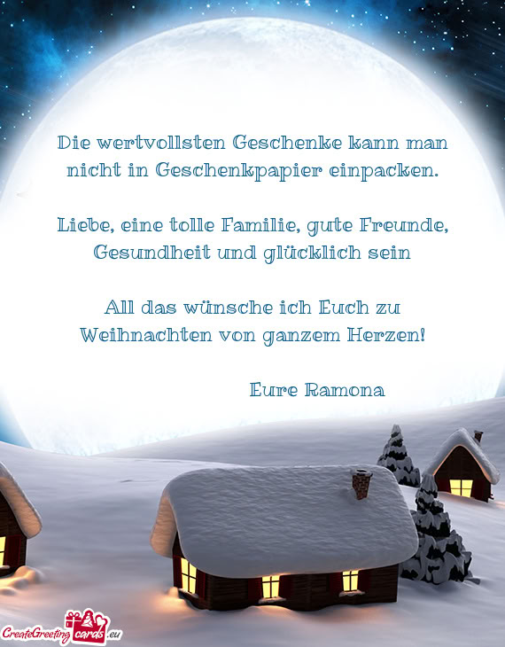 Die wertvollsten Geschenke kann man nicht in Geschenkpapier einpacken