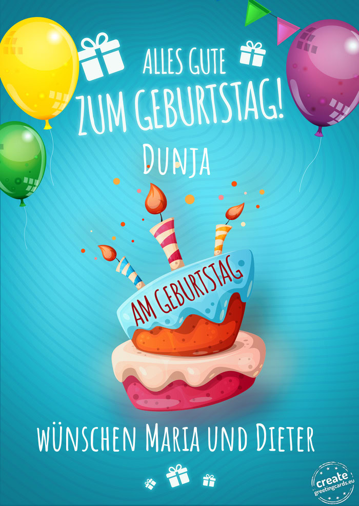 Dunja wünschen Maria und Dieter
