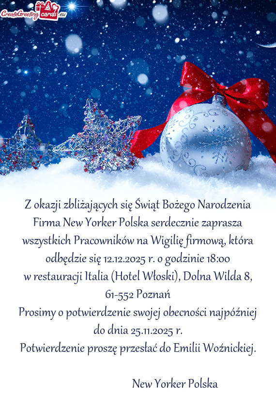 Ędzie się 12.12.2025 r. o godzinie 18:00