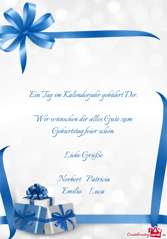 Ein Tag im Kalenderjahr gebührt Dir