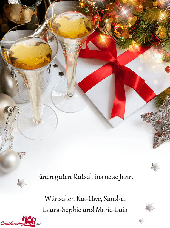 Einen guten Rutsch ins neue Jahr