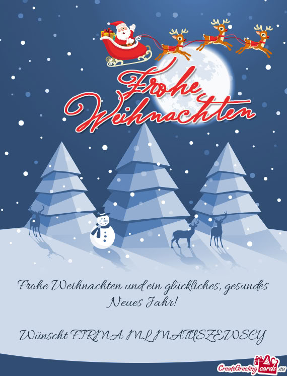 Frohe Weihnachten und ein glückliches, gesundes Neues Jahr