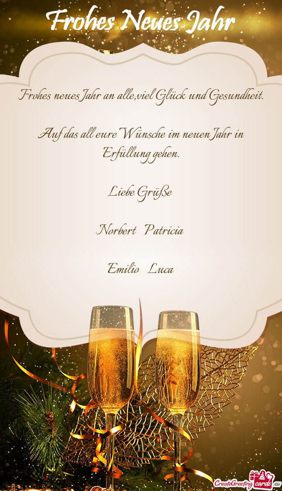 Frohes neues Jahr an alle,viel Glück und Gesundheit