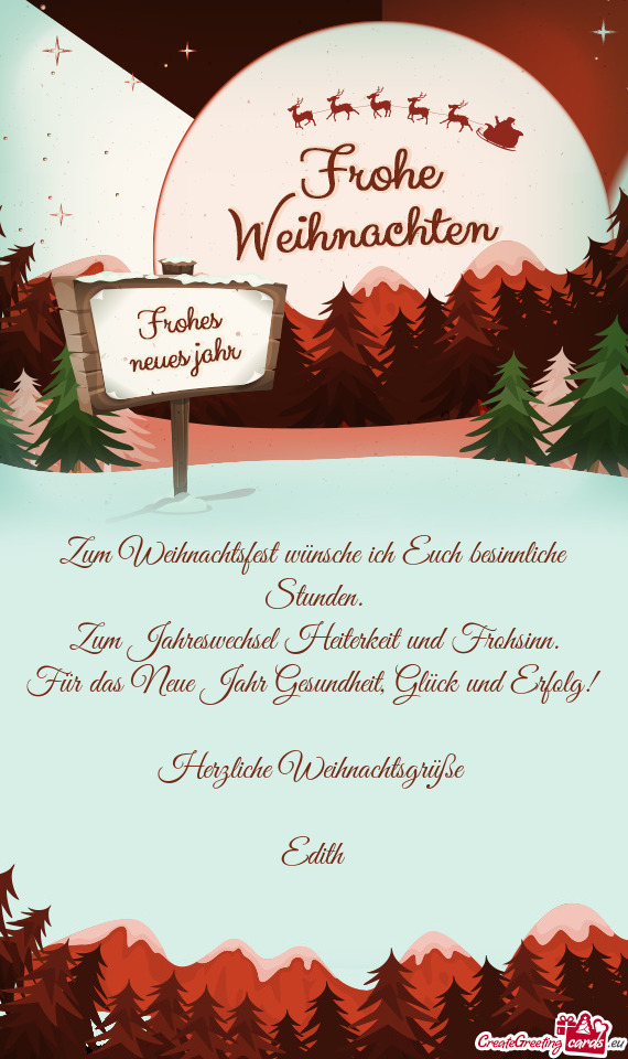 Für das Neue Jahr Gesundheit, Glück und Erfolg