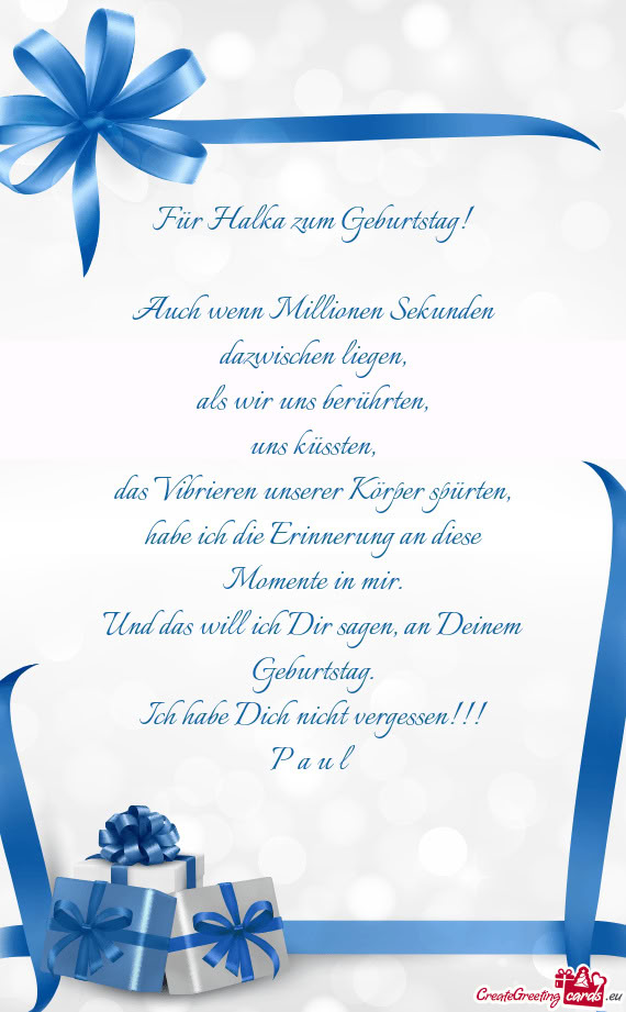 Für Halka zum Geburtstag