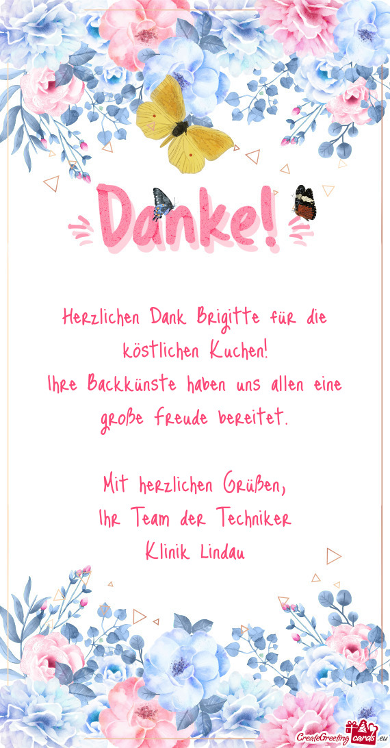 Herzlichen Dank Brigitte für die köstlichen Kuchen