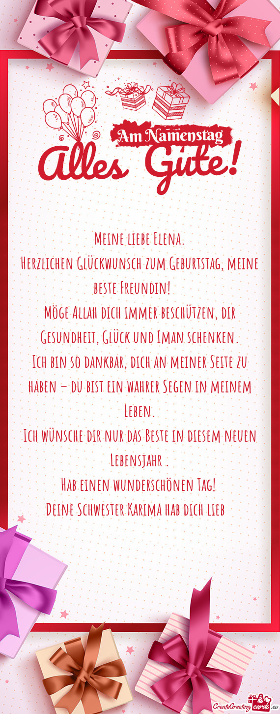 Herzlichen Glückwunsch zum Geburtstag, meine beste Freundin! 🎉💖