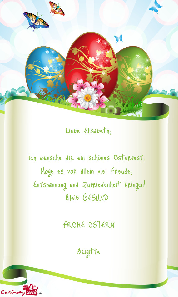 Ich wünsche dir ein schönes Osterfest