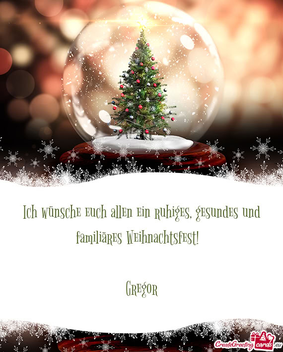 Ich wünsche euch allen ein ruhiges, gesundes und familiäres Weihnachtsfest! 🎄