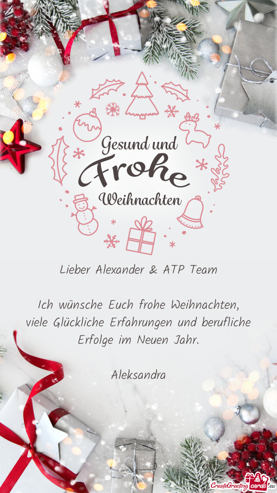 Ich wünsche Euch frohe Weihnachten