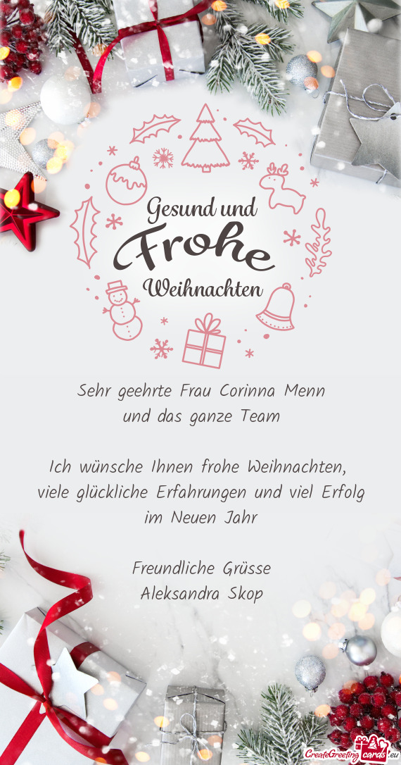 Ich wünsche Ihnen frohe Weihnachten