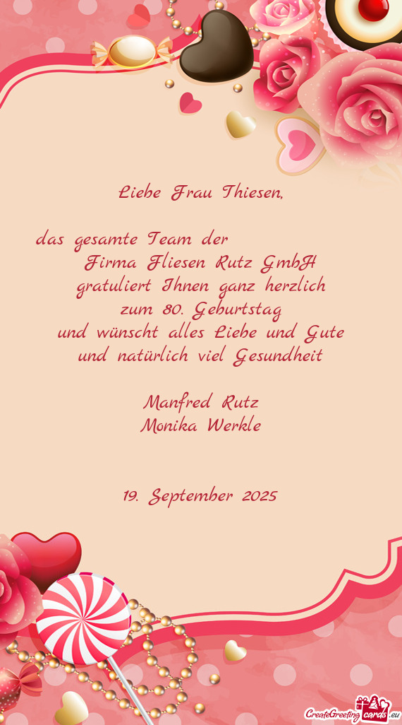 Liebe Frau Thiesen