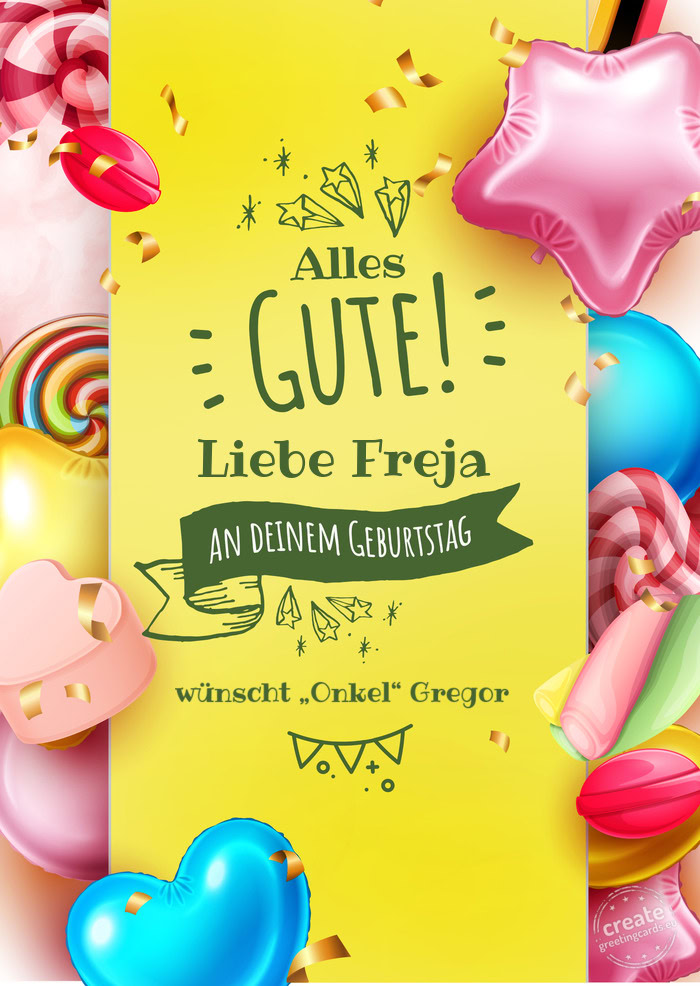 Liebe Freja wünscht „Onkel“ Gregor