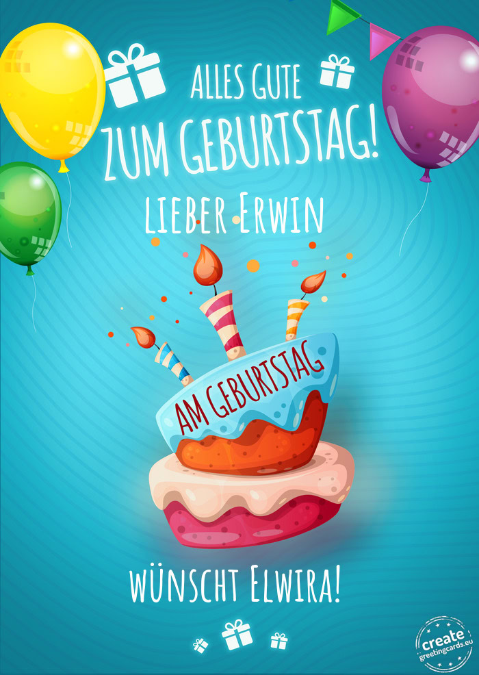 Lieber Erwin wünscht Elwira
