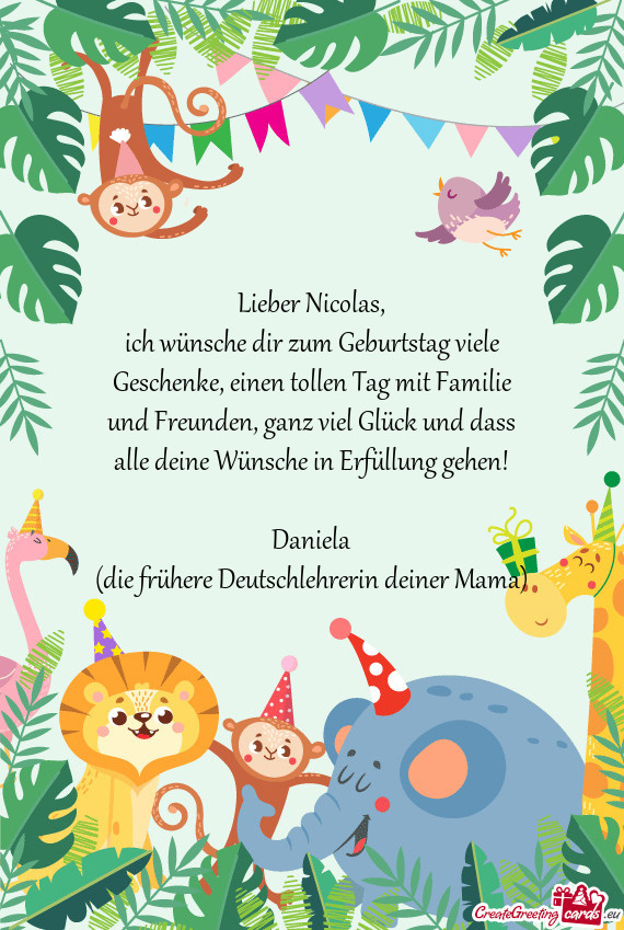 Lieber Nicolas