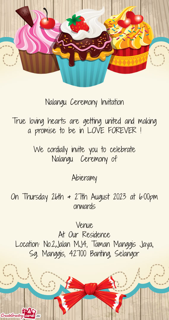 Nalangu Ceremony Invitation