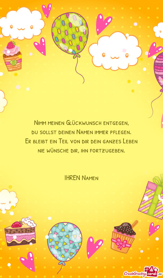 Nimm meinen Glückwunsch entgegen