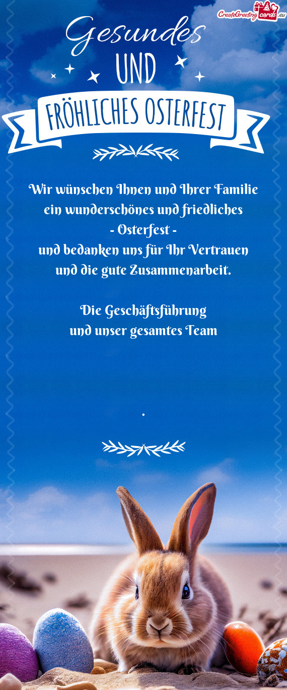 Und bedanken uns für Ihr Vertrauen