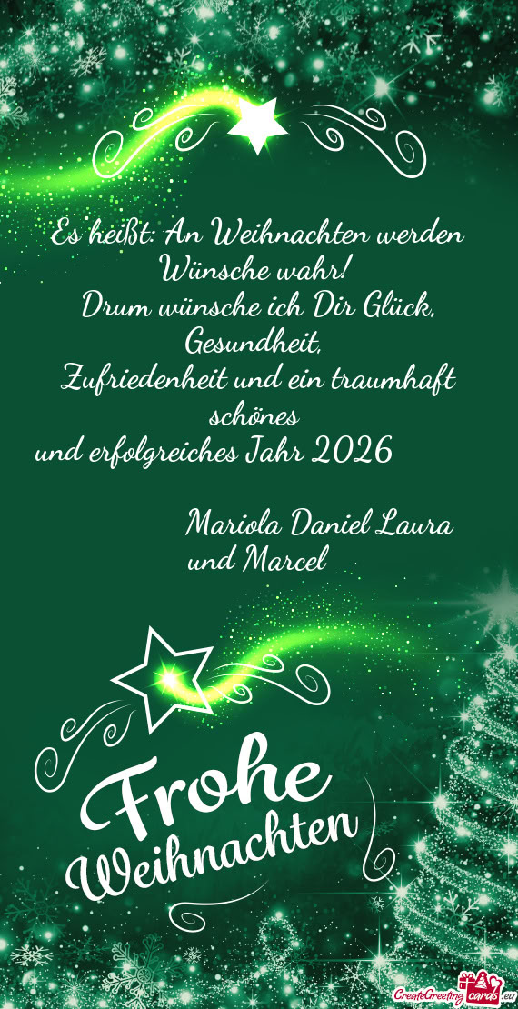 Und erfolgreiches Jahr 2026       Mariola Daniel Laura und Marcel