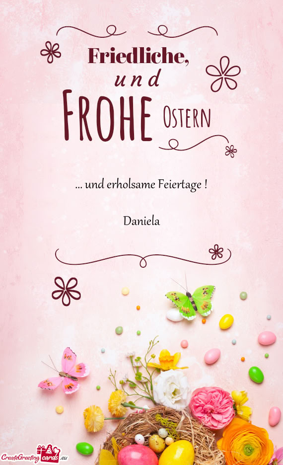 Und erholsame Feiertage