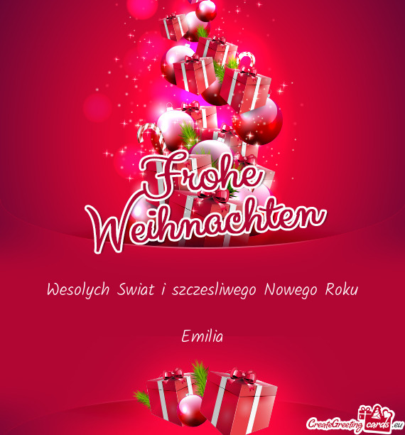 Wesolych Swiat i szczesliwego Nowego Roku Emilia