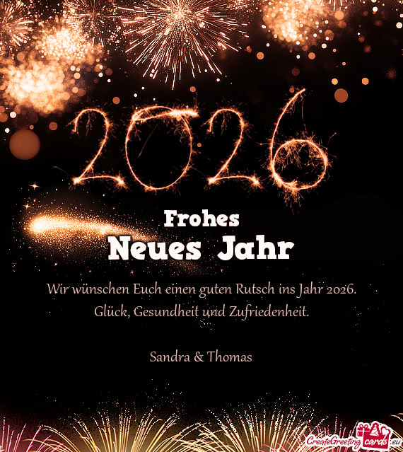 Wir wünschen Euch einen guten Rutsch ins Jahr 2026