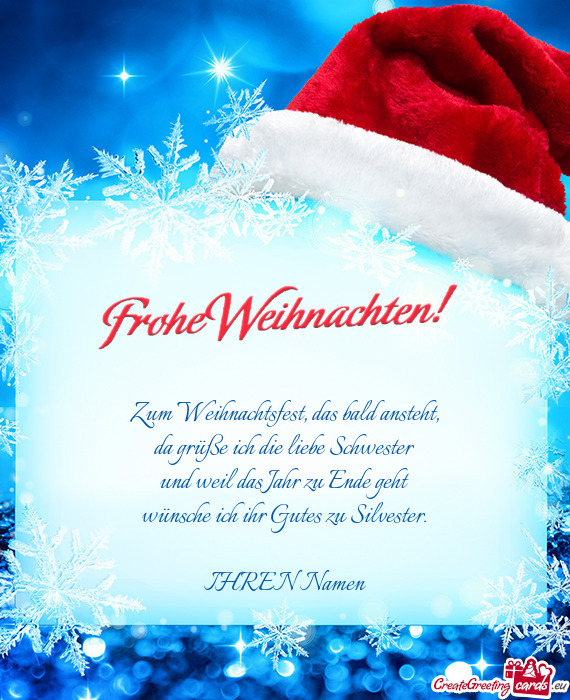 Zum Weihnachtsfest, das bald ansteht