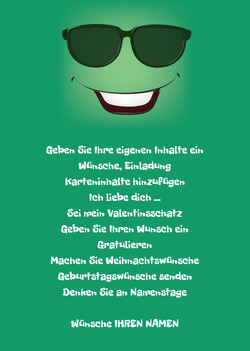 grüner lächelnder Emoticon